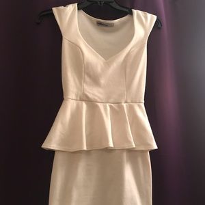 Cream Peplum Dress